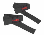 Grizzly Fitness Padded Cotton and Nylon Weight Lifting Wrist Straps for Men and Women (One-Size Pair)