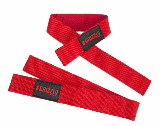 Grizzly Fitness Padded Cotton and Nylon Weight Lifting Wrist Straps for Men and Women (One-Size Pair)