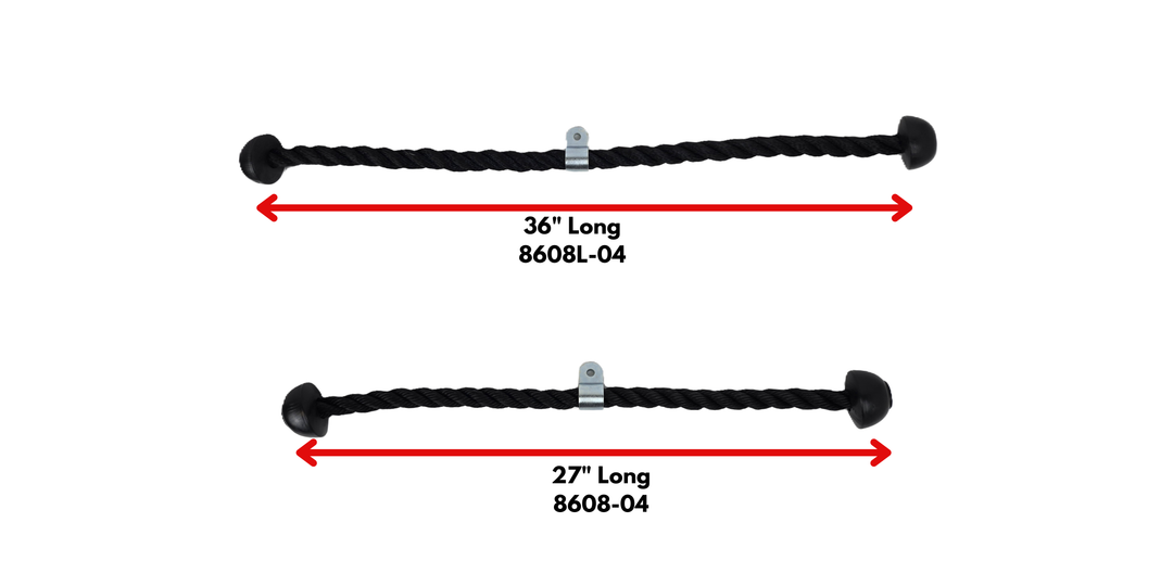 Two black braided cables with measurements on a white background