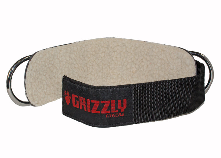 Grizzly Fitness Premium Sangle de cheville en cuir rembourrée 7,6 cm pour homme et femme (taille unique)