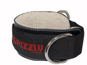 Grizzly Fitness Premium 3" Padded Leather Ankle Straps for Men and Women (One-Size Pair)