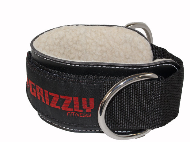 Grizzly Fitness Premium 3" Padded Leather Ankle Strap for Men and Women (One-Size Single)