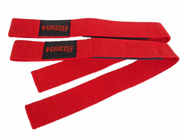 Grizzly Fitness Padded Cotton and Nylon Weight Lifting Wrist Straps for Men and Women (One-Size Pair)