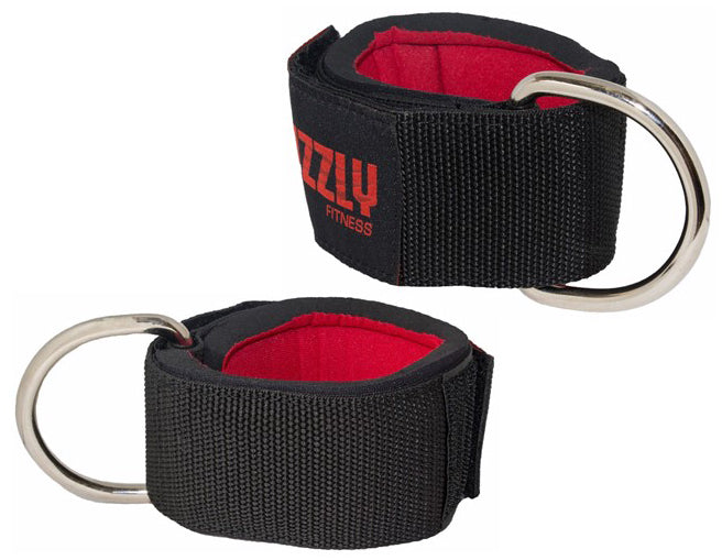 Grizzly Fitness Premium 2" Sangles de cheville rembourrées en néoprène pour hommes et femmes (paire taille unique)