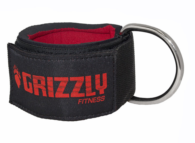 Grizzly Fitness Premium 2" Padded Neoprene Ankle Strap for Men and Women (One-Size Single)