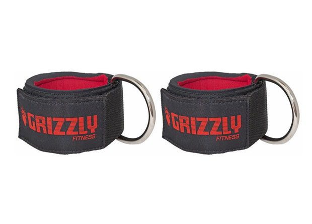 Grizzly Fitness Premium 2" Sangles de cheville rembourrées en néoprène pour hommes et femmes (paire taille unique)