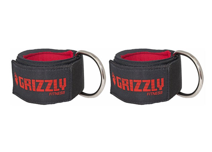 Grizzly Fitness Premium 2" Padded Neoprene Ankle Straps for Men and Women (One-Size Pair)