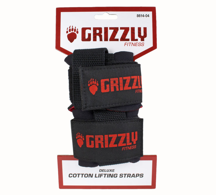 Grizzly Fitness Deluxe Sangles d'haltérophilie avec poignets pour homme et femme (paire de taille unique)