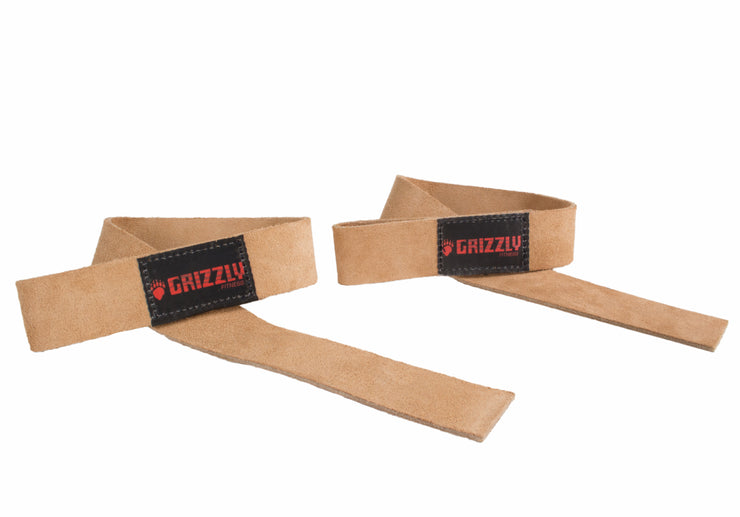 Grizzly Fitness 1.5" Premium Genuine Leather Weight Lifting 1.5" Wrist Straps for Men and Women (One-Size Pair)