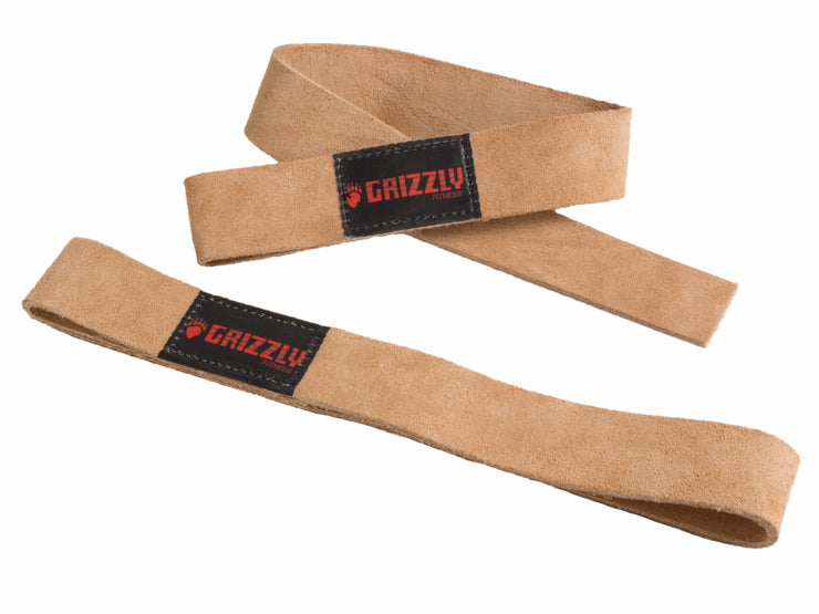 Grizzly Fitness 1.5" Premium Genuine Leather Weight Lifting 1.5" Wrist Straps for Men and Women (One-Size Pair)