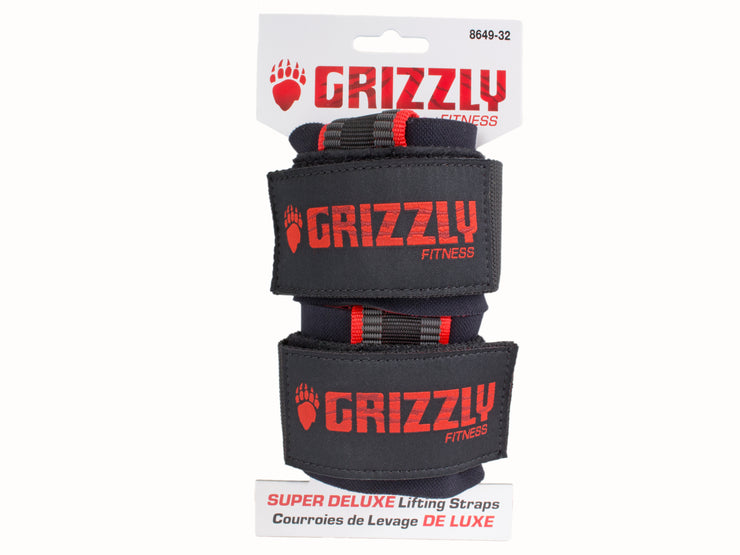 Grizzly Fitness Super Grip Deluxe Pro Weight Lifting Straps with Wrist Wraps for Men and Women (One-Size Pair)