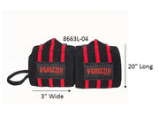 Grizzly Fitness Pro 3" Heavy Duty Red Line Weight Lifting Wrist Wraps for Men and Women (20" Long One-Size Pair)