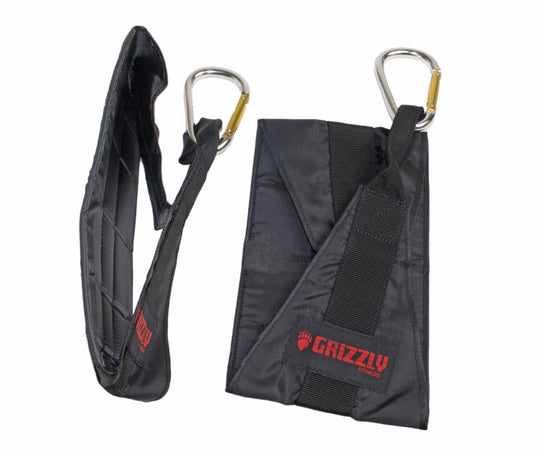 Sangles abdominales à suspendre Grizzly Fitness Deluxe (paire taille unique)