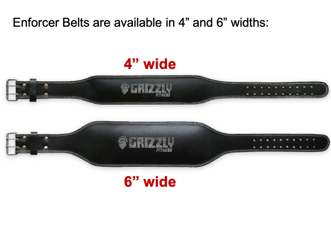 Grizzly Fitness Enforcer Ceinture de musculation rembourrée en cuir véritable pour homme et femme