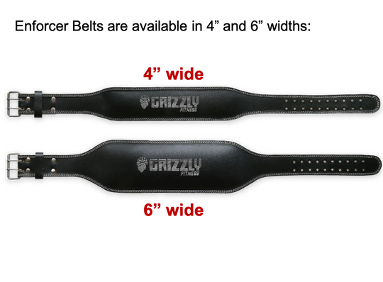 Grizzly Fitness Enforcer Ceinture de musculation rembourrée en cuir véritable pour homme et femme