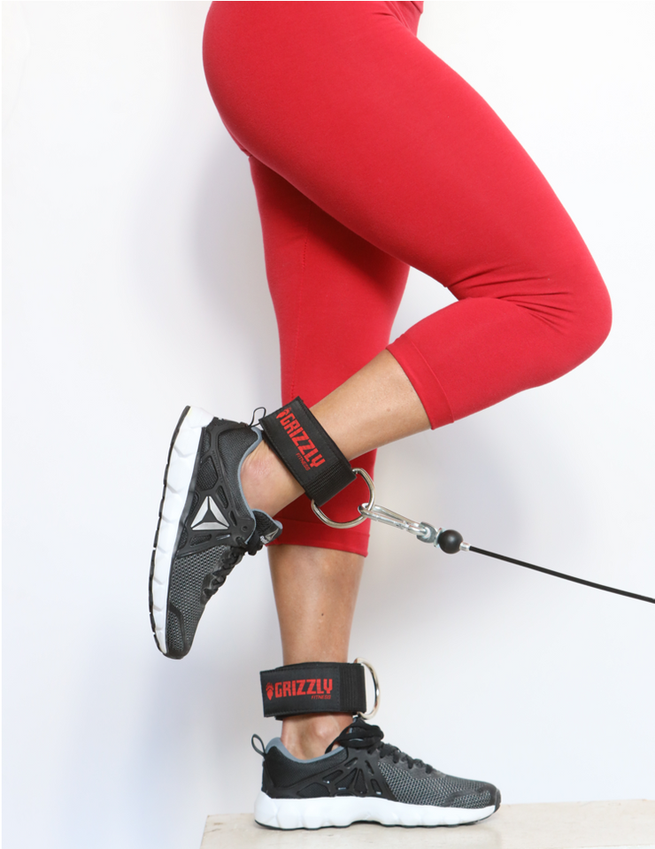 Grizzly Fitness Premium 2" Sangles de cheville rembourrées en néoprène pour hommes et femmes (paire taille unique)