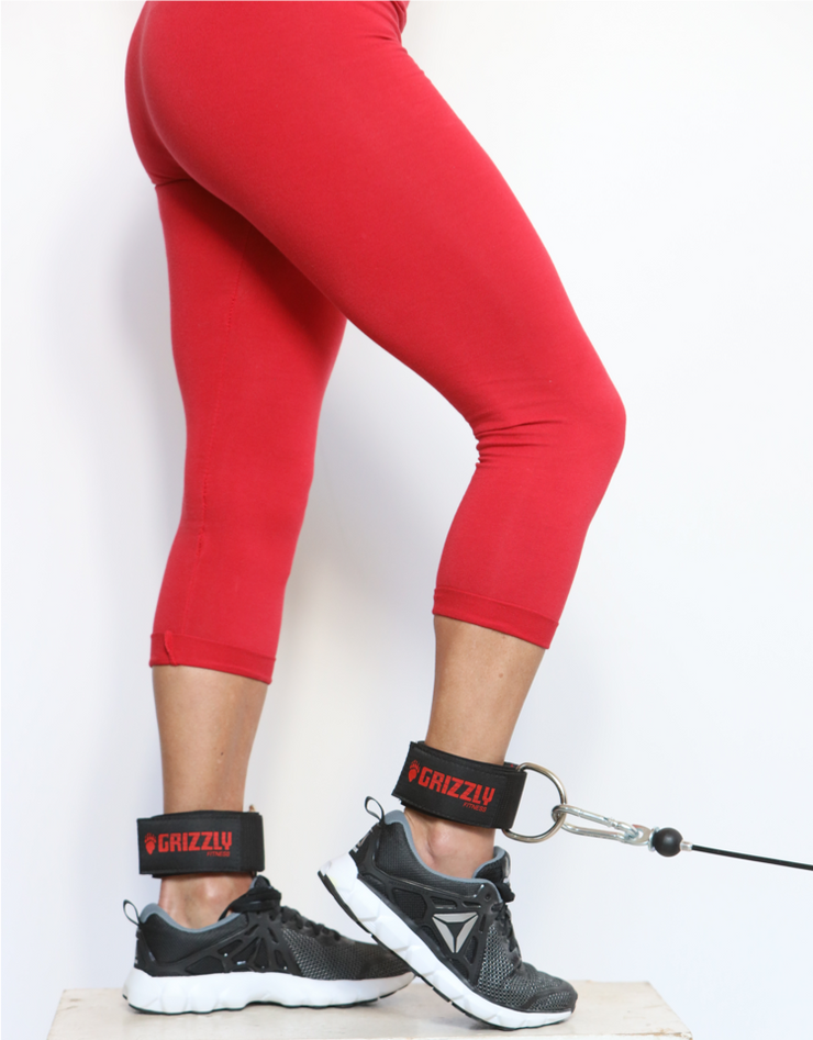 Grizzly Fitness Premium 2" Sangles de cheville rembourrées en néoprène pour hommes et femmes (paire taille unique)